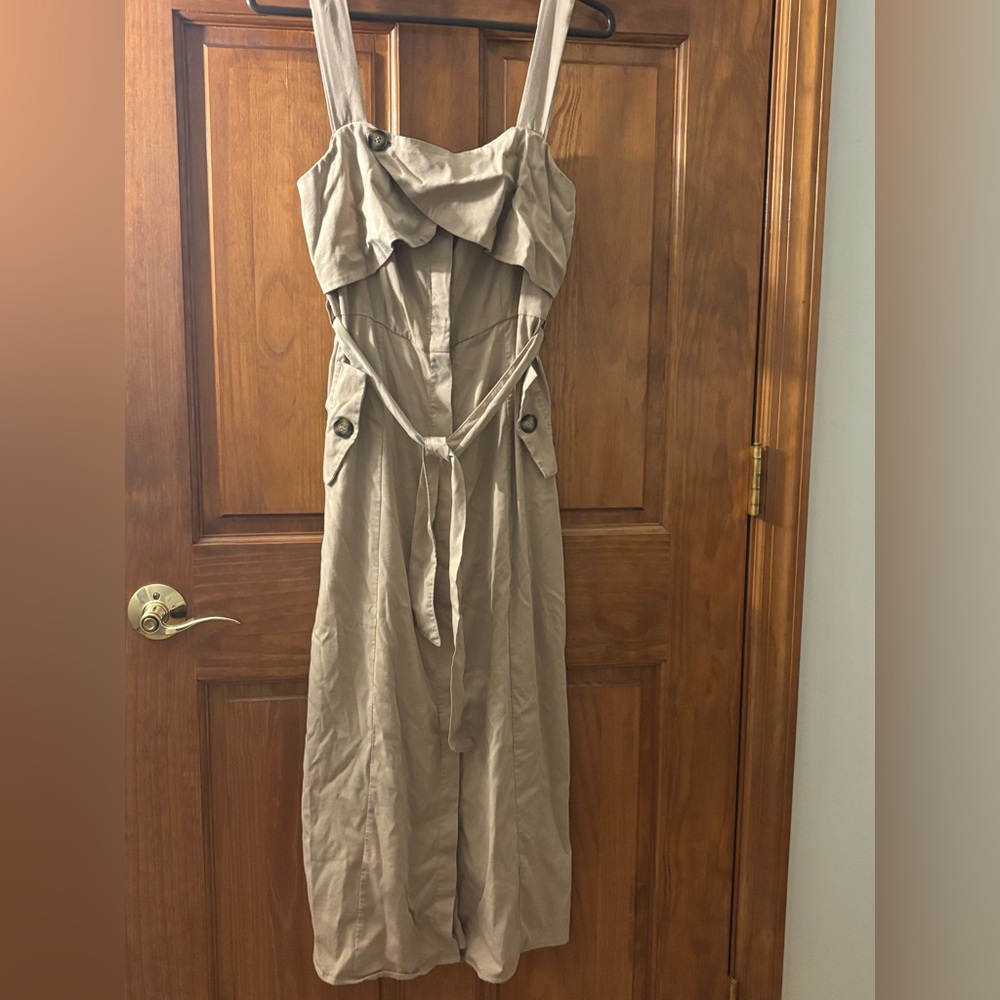 Bershka Tan Mid Calf Dress